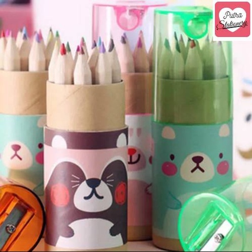 [CA] Putra Stationery - Pensil Warna Imut Bonus Rautan
